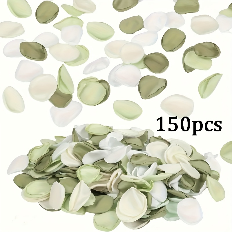 TEMU 150/250 Elegante Groene Simulatie Rozenblaadjes - Perfect Toepasbaar voor Bruiloften, Bruidsbedankjes en Eettafeldecoratie