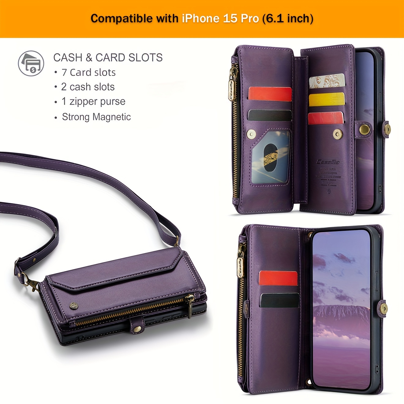 Wallet Phone Case Support Wireless Charging with Blocking Card Holder, Flip Folio Book Faux Leather Protective Phone Cover for iPhone 16e/16/11/12/13/14/15 Pro Max/15 Plus/13 Mini/7/8 Plus/SE 2022/SE 2020 - Image 72