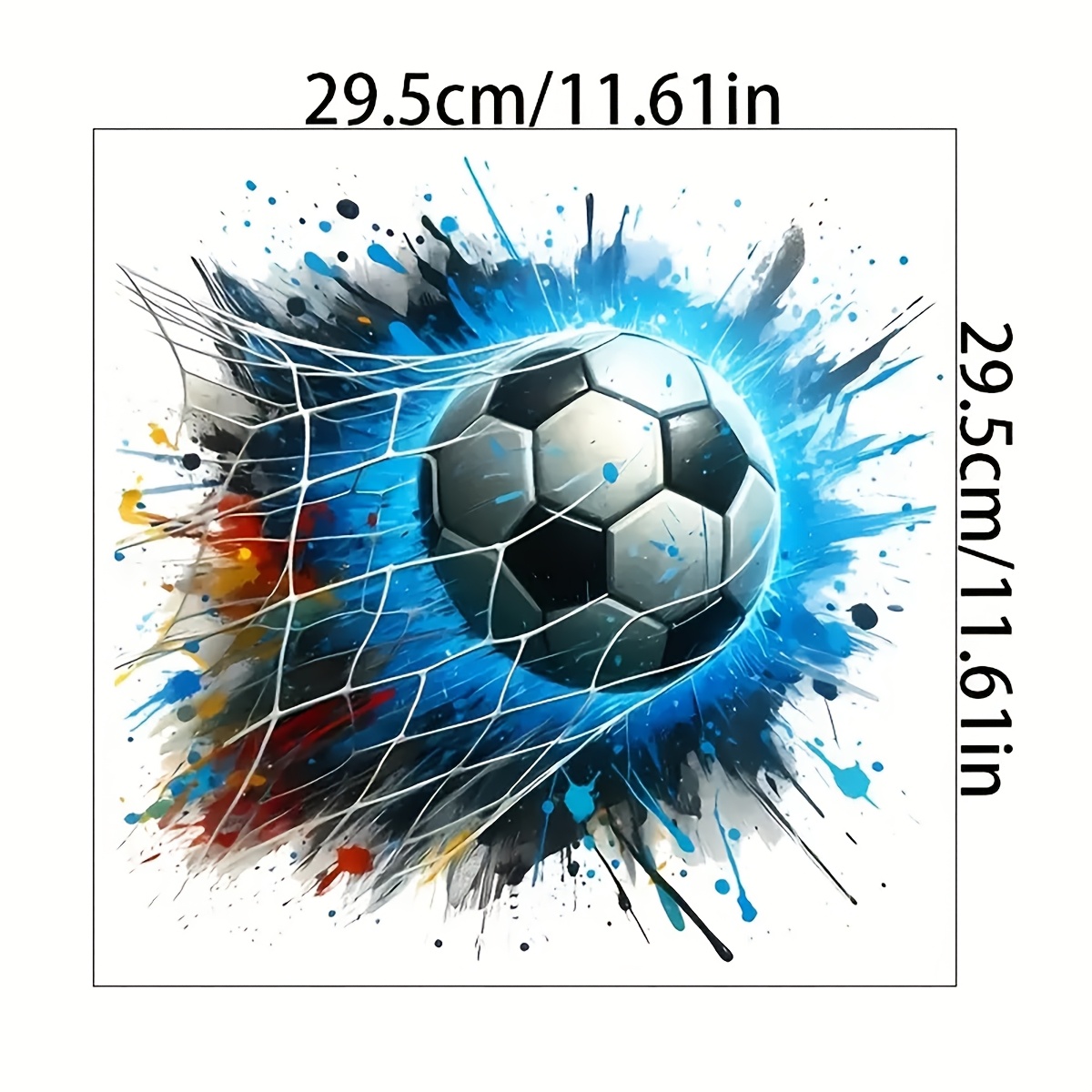 TEMU 1pc Football Wall Sticker, Football Theme Wall Sticker, Vinyl Self-adhesive Poster, Suitable For Bedroom Football Room Decoration Football Wall