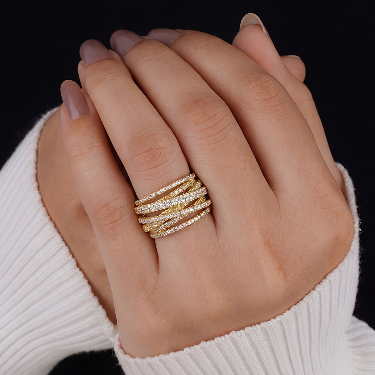 Women's Multi-layer Cross Ring, Fashionable Gift
