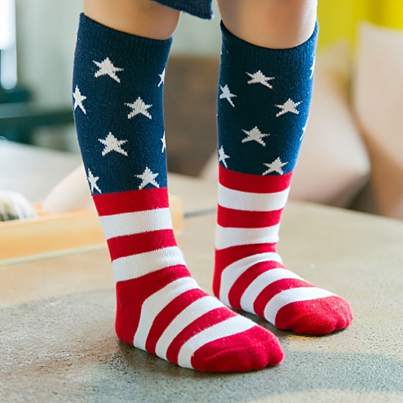 1 Par Calcetines Rayas Bandera Americana Calcetines - Temu