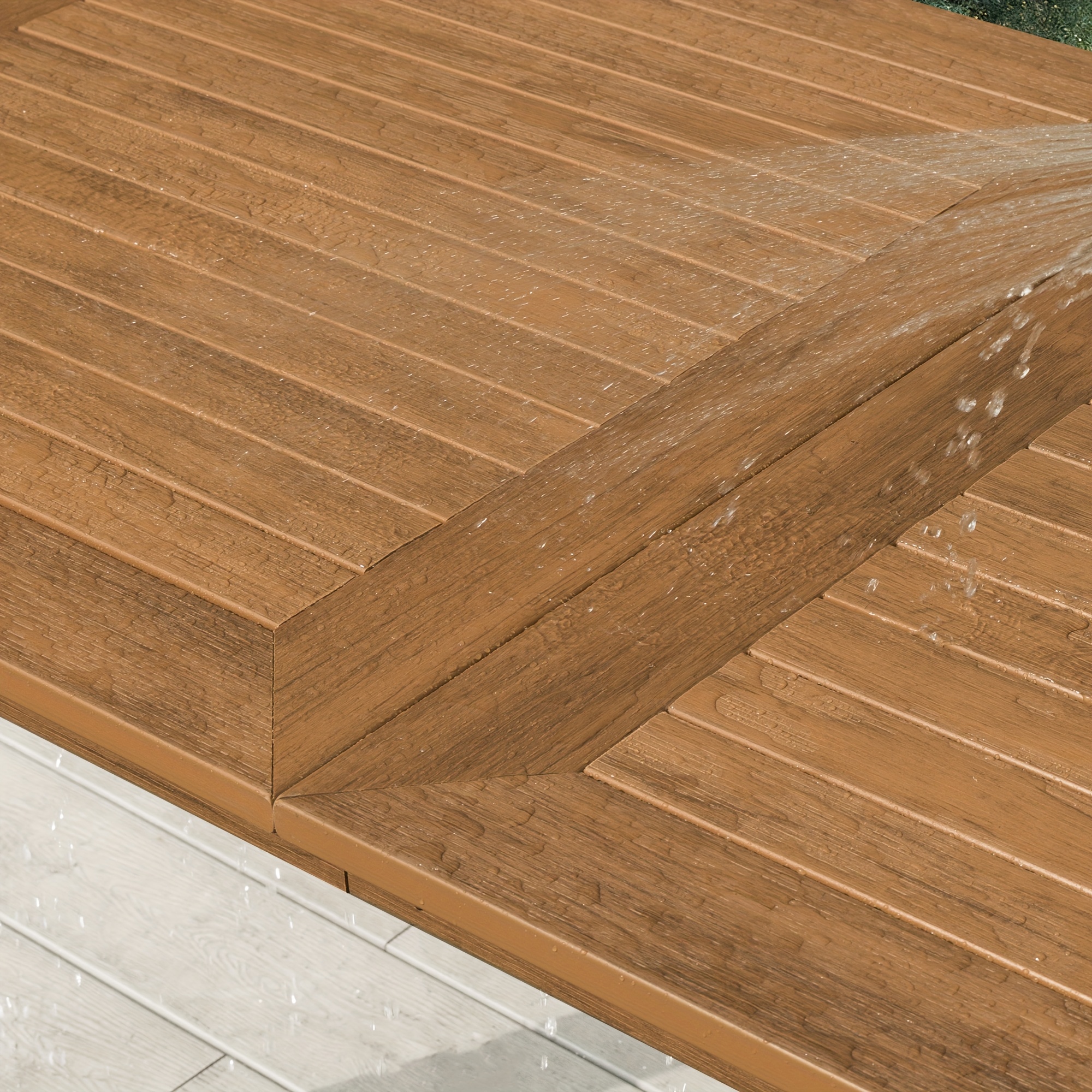 HDPS Outdoor Dining Table, Weather-Resistant Rectangle Patio Dining Table, 500 LBS Weight Capacity, Outdoor Patio Table for Outside Indoor, Lawn, Garden, And Backyard