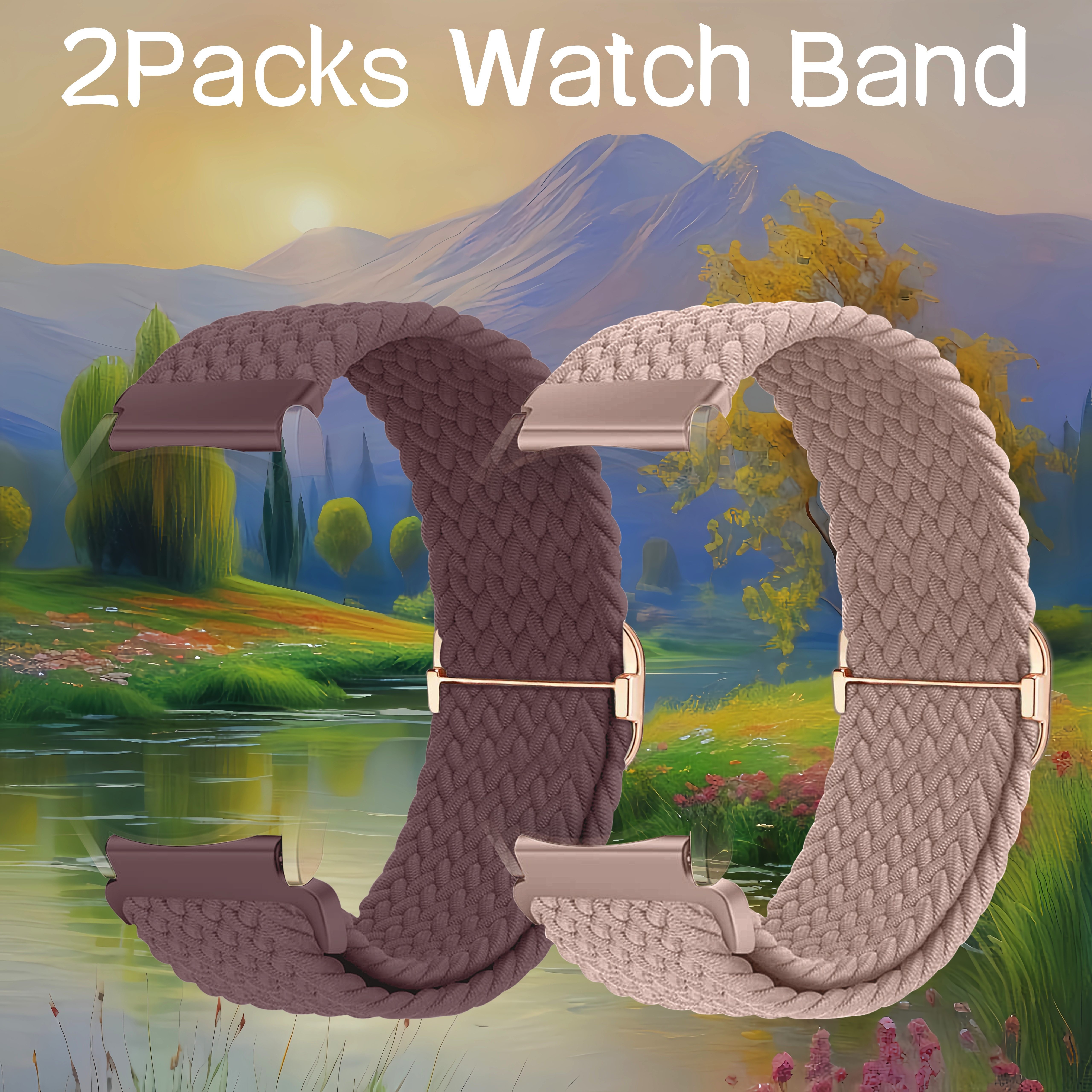 

2pcs 20mm Braided Bands Compatible With Samsung Galaxy Watch 6/5/4 40mm 44mm/watch 5 Pro 45mm/watch 6/4 Classic 43mm 47mm 42mm 46mm/active 2/active/watch 3 41mm, Elastic Stylish Release Bands