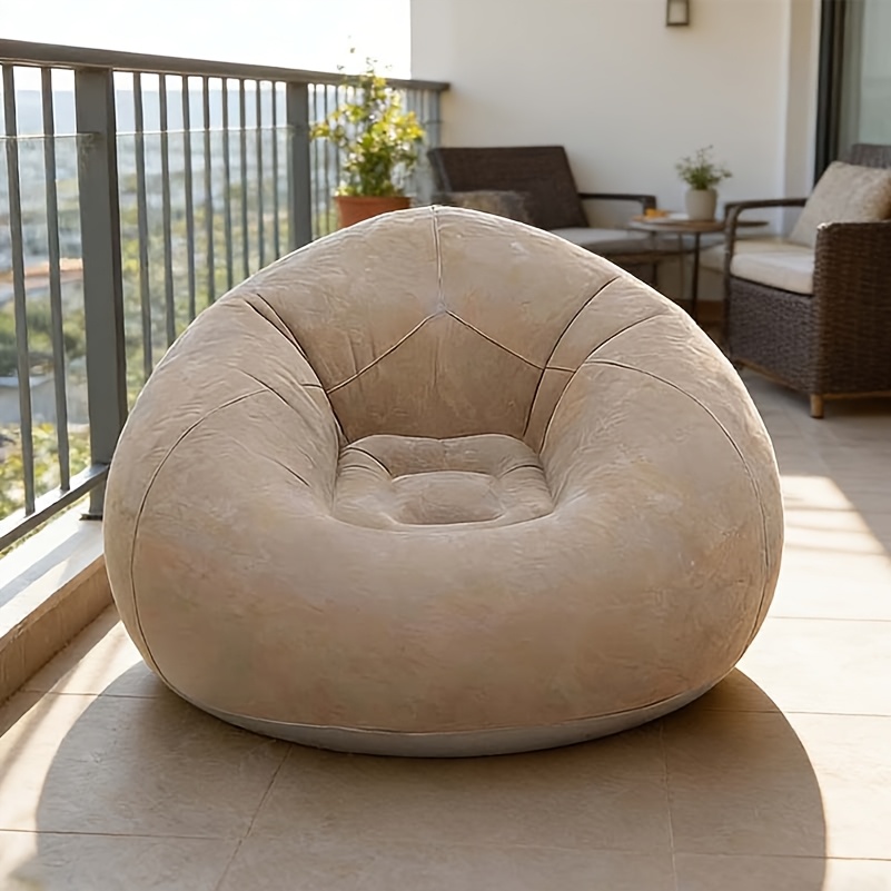 plush inflatable lazy sofa single portable foldable lounge chair indoor outdoor for bedroom balcony
