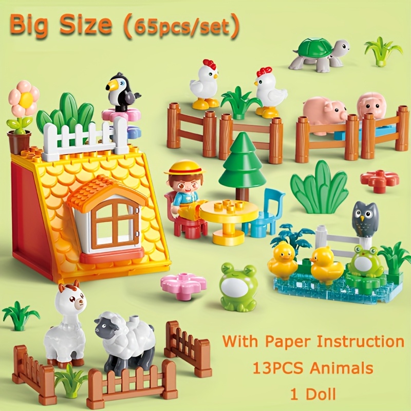 65pcs Happy Farm Big Size Blocks Set