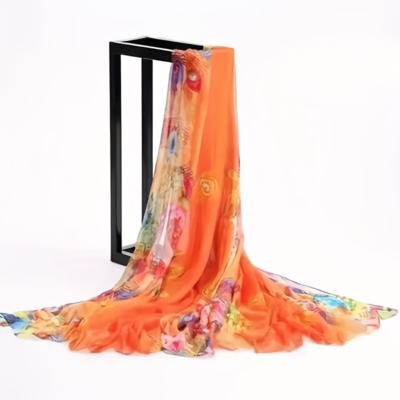 TEMU 1pc Bohemian Style Women's Beach Shawl, , 100% Polyester Fiber, Breathable, Lightweight Travel Wrap, Decorative Bohemian Summer Accessory,
