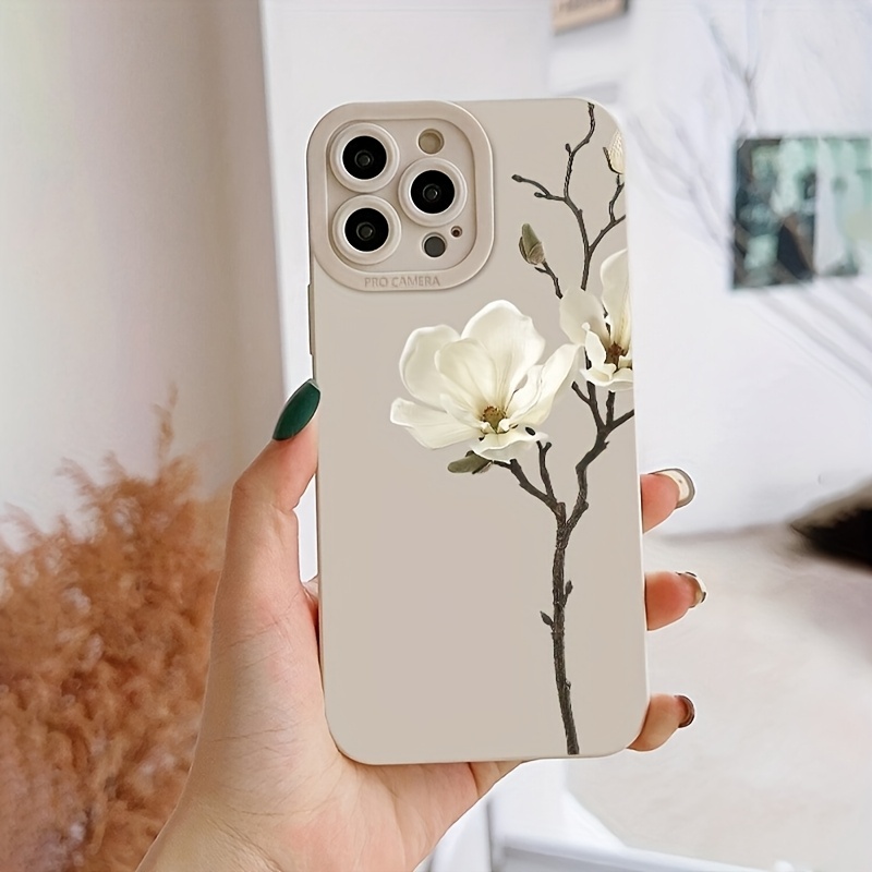 TEMU A White Flower Mobile Phone Case Suitable For Iphone11 12 13 14 15 For Iphone 14 11 Pro Max Xs Xr X 7 8 Plus 13 Mobile Phone Cases, Suitable For