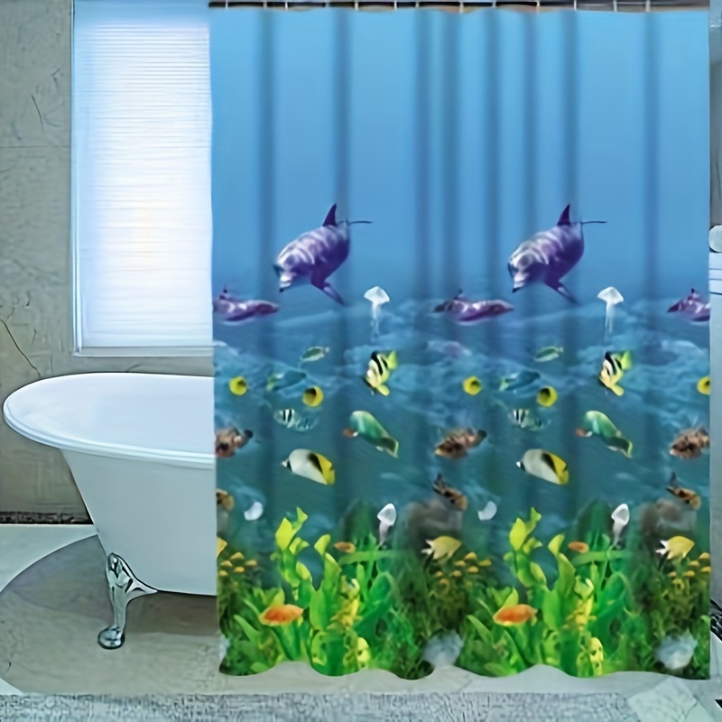 

1pc Peva Bathroom Shower Curtain Curtain , , , No Required, 12 Shower Curtain Free