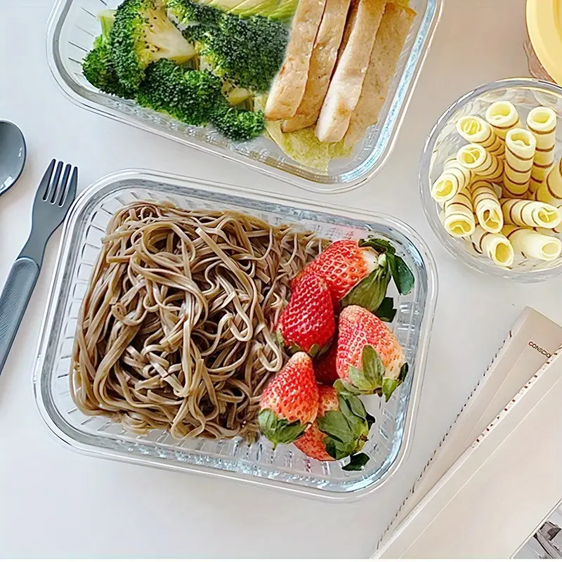 21pcs 10 glass bowls 10 sealed lids 1 dishcloth of high borosilicate sealed lid food storage container glass reusable suitable for food storage in microwave ovens ovens refrigerators dishwashers offices schools and camping Product details 4