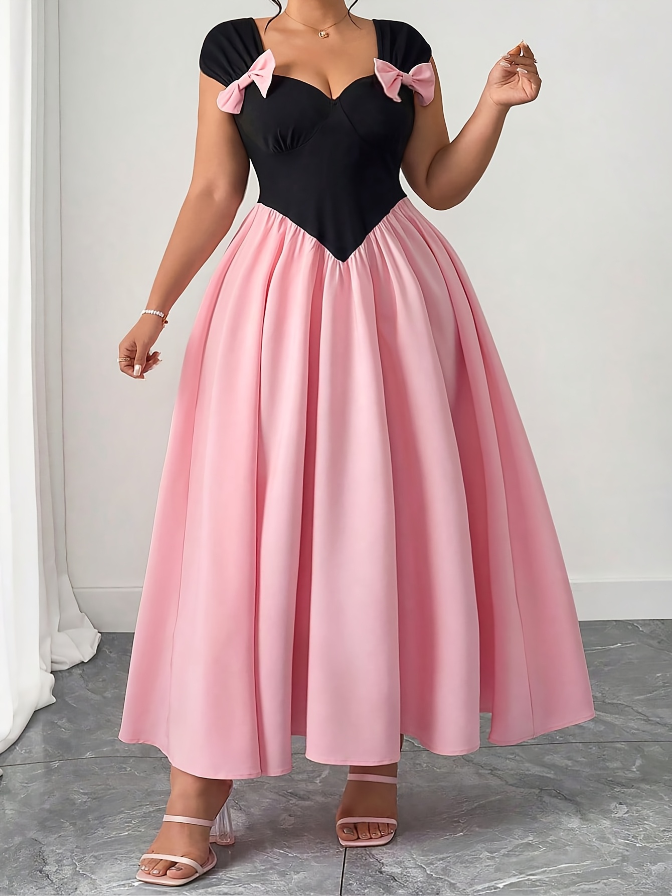 flutter sleeve dresses for women Elegant Flutter Sleeves V-neck Chiffon Maxi Dresses – DUNTERY main image 0