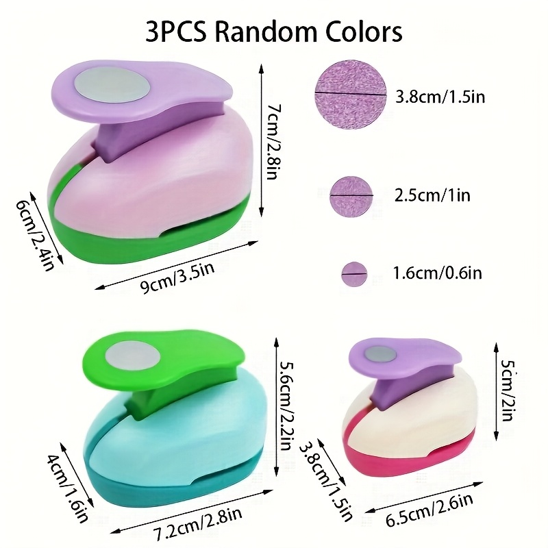 3pcs Manual Round Hole Punch Craft Tool for Paper Crafts