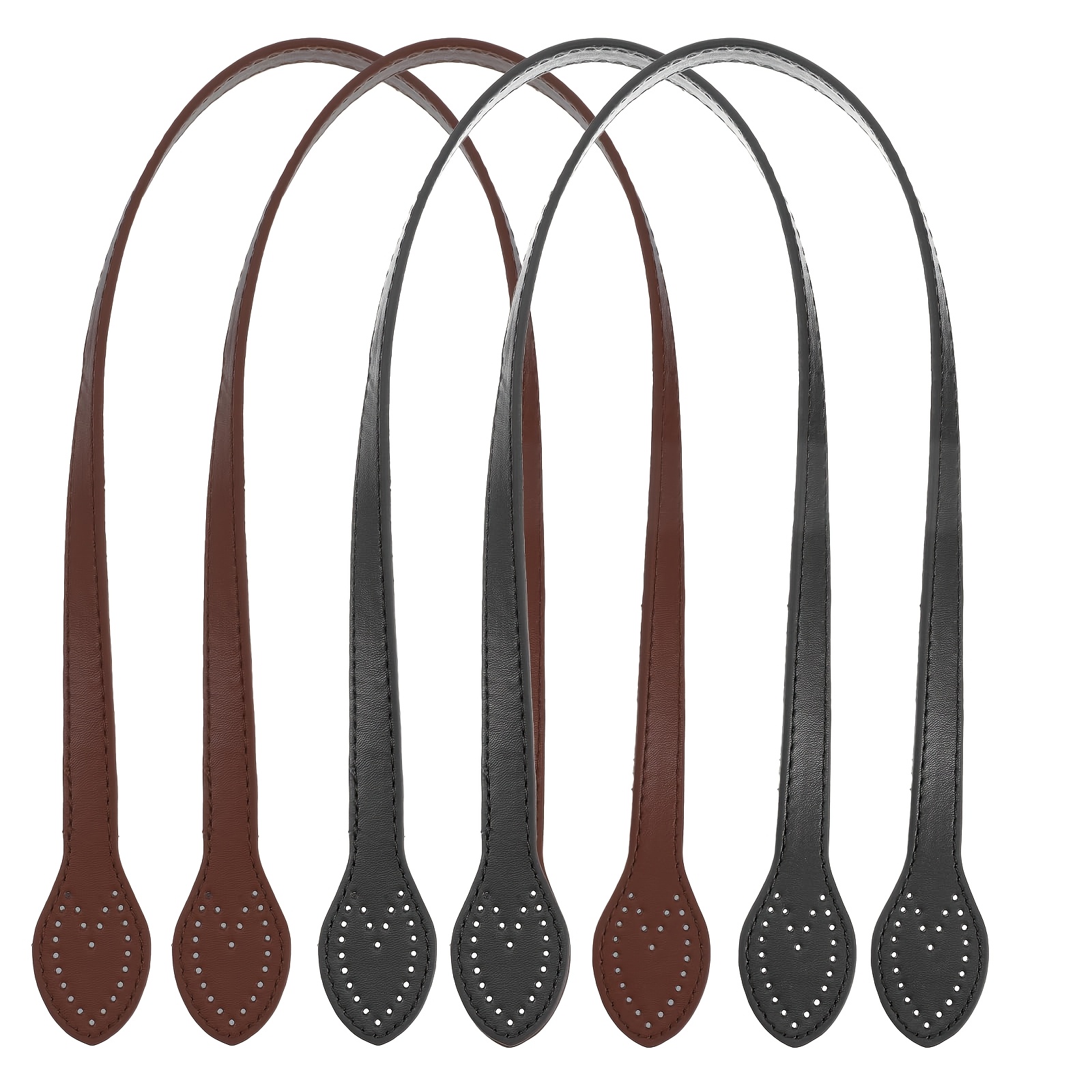 TEMU Juego de 4 correas para bolso, de repuesto para bolsos, bandas para coser con orificios prehechos para bolsos de ganchillo, bolsos tote, bolsos