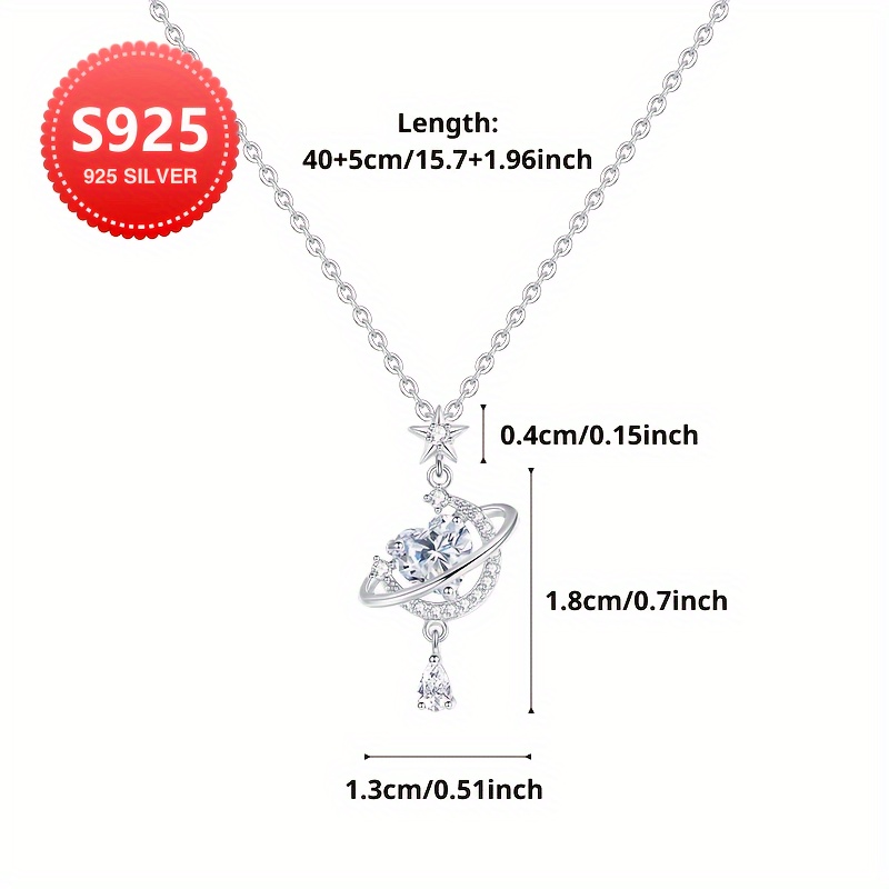 S925 Silver Crescent Necklace — Dreamy Gift for Her
