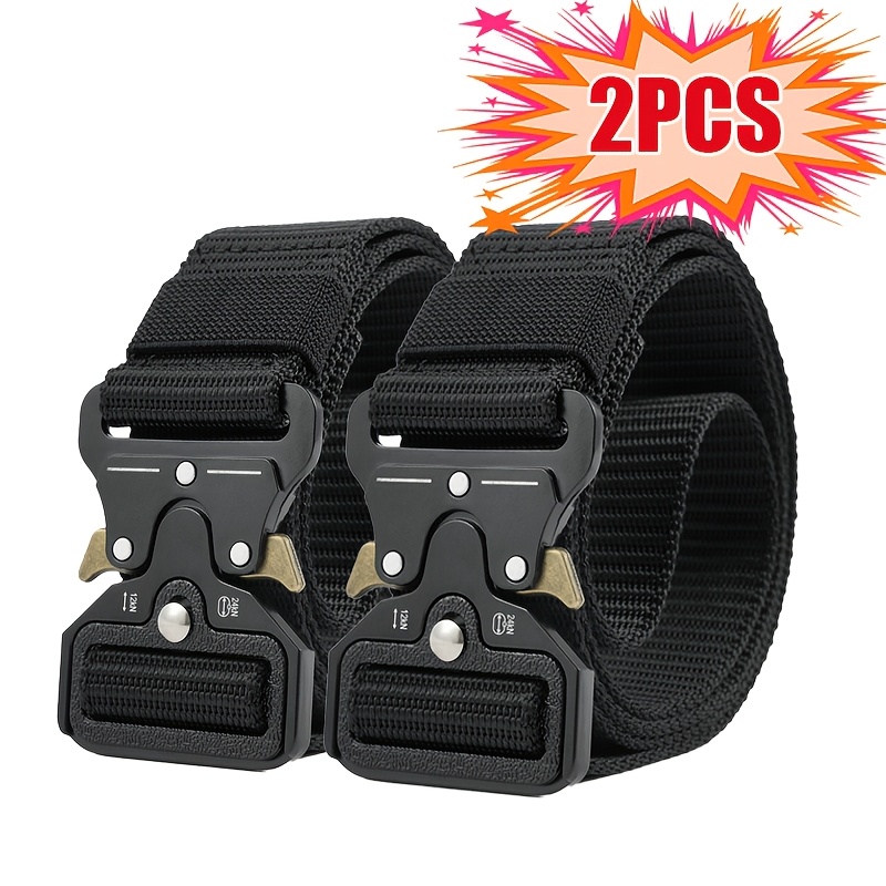 TEMU Lot de 2 ceintures tactiques robustes à dégagement rapide pour homme et femme, sangle en nylon souple et légère, pour les sports de , la survie