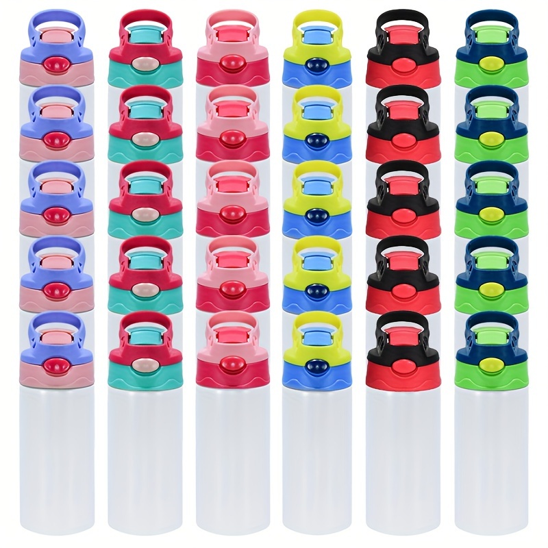 TEMU 30pcs, 12oz Sublimation Water Bottles, Double Wall Insulated Stainless Steel Tumblers With Handle Lid, 6 Colors Mixed, For Camping, School, Outdoor And Indoor, Best For Christmas, Thanksgiving