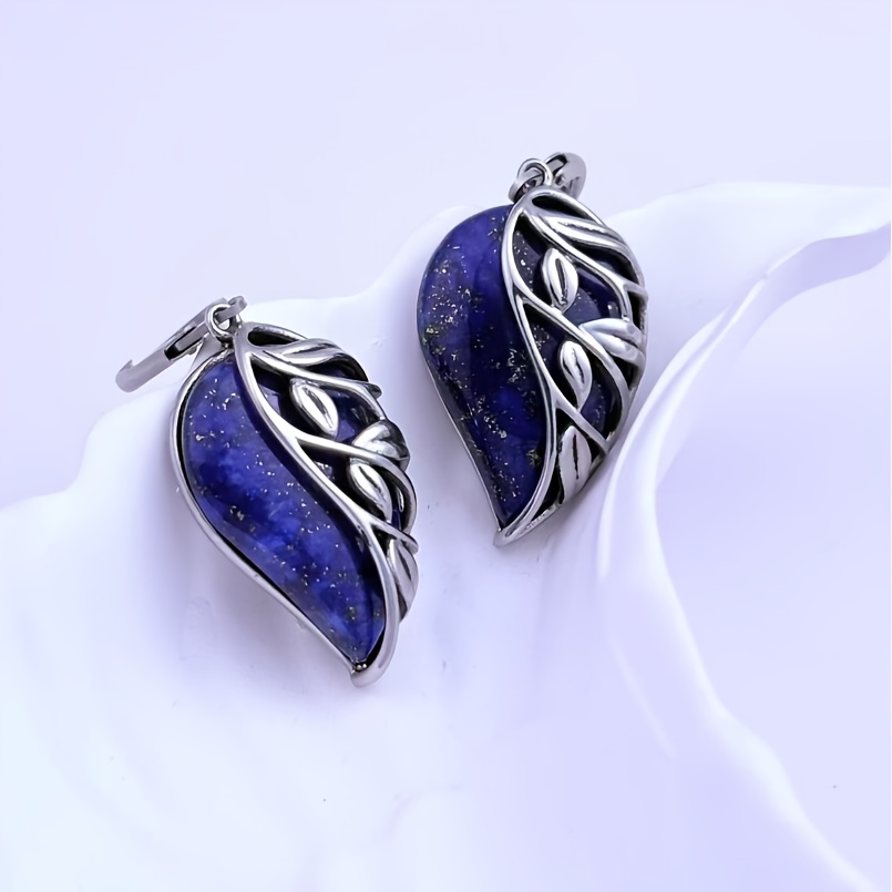 A Pair Of Natural Earrings, Stainless Steel Floral Dangle