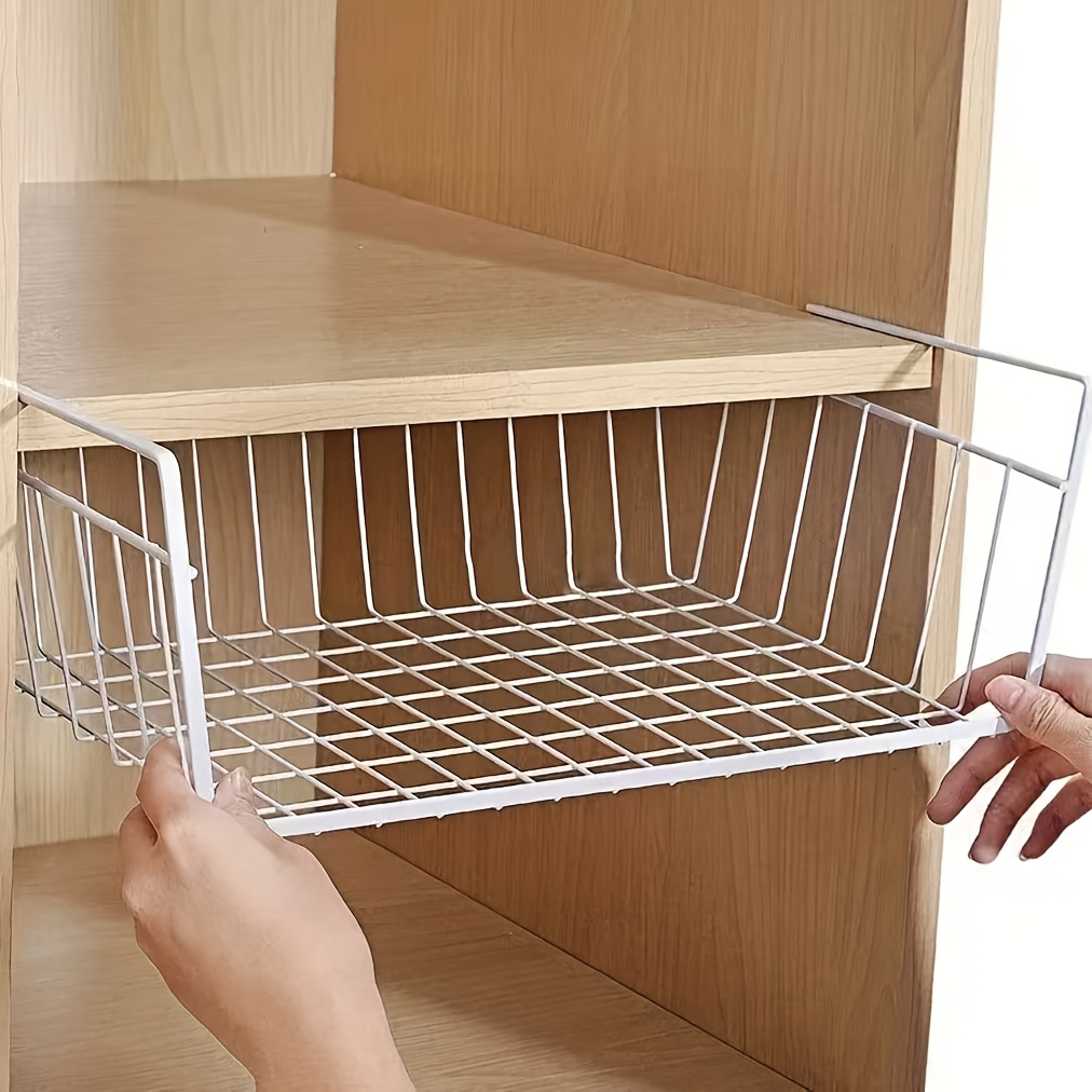 

Extra-large Organizer - No-install Hanging Basket For Kitchen, Dorm - Layered Shelf, Shelf Baskets