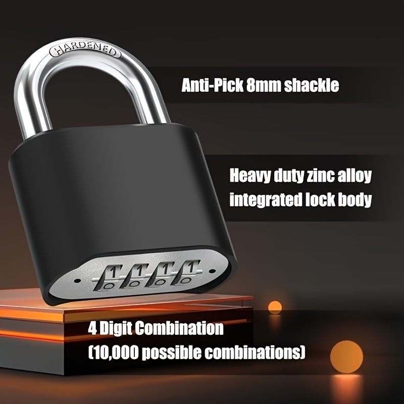 

Outdoor Combination Padlock, [design Of Hidden Password] Weatherproof Resettable Combination Padlock, High Security For Sheds Fence, Locker, Home, School, Garage, Garden, Gate Hasps