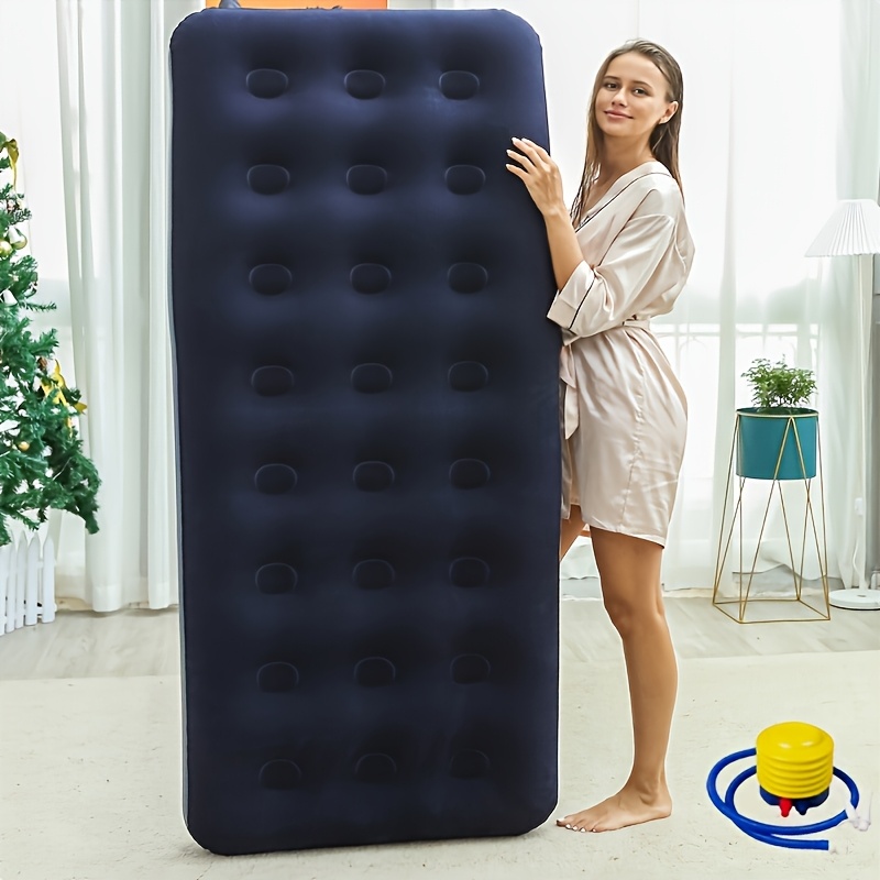 A Foldable Mattress With A Foot Pump, Portable Inflatable Mattress, Suitable For Camping, Napping, Thick Lazy Mattress, Portable Sleeping Pad, Camping Tool.