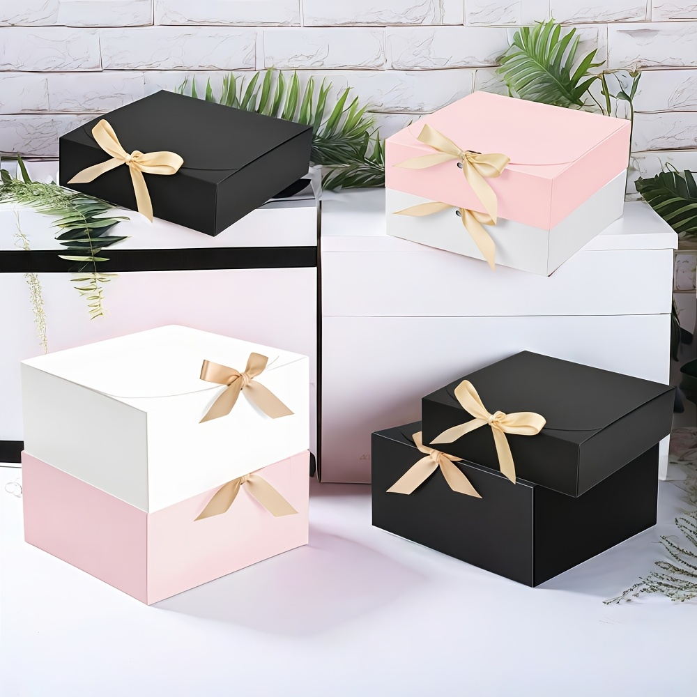 

12-pack Elegant Paper Gift Boxes With , Multi-functional Clamshell Design, 8x8x2 Inches, For Birthdays, Weddings, Holidays, Party Supplies, Small Business Packaging