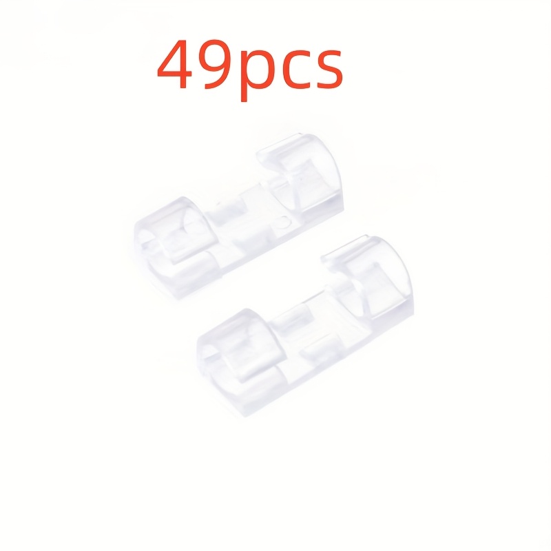 TEMU 49 Piezas/1 Paquete de Clips Autoadhesivos de Eficiencia | Soportes Transparentes de Plástico para Organizar Cables, Se Adhieren Fácilmente a