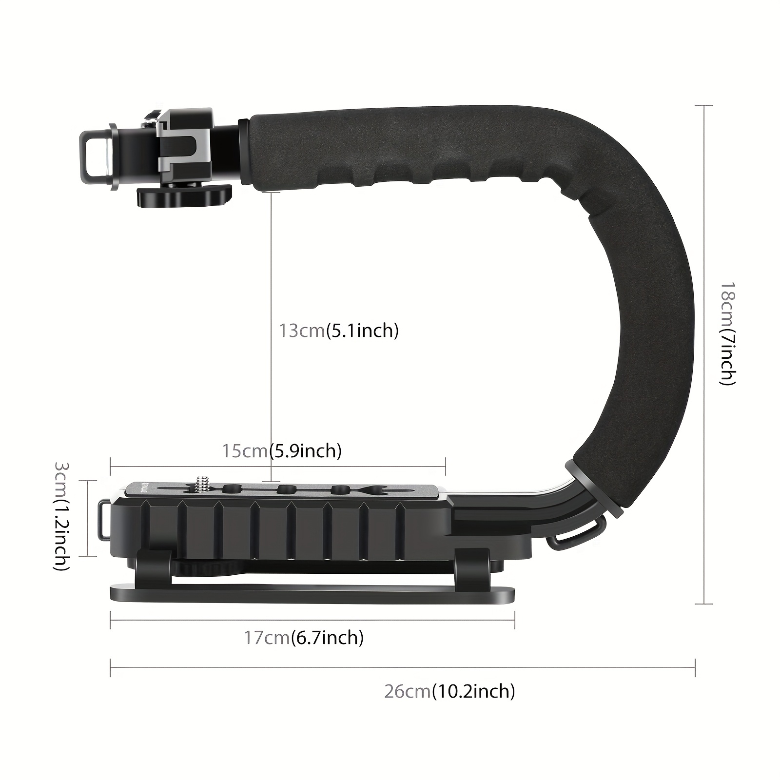 Puluz U/c Shape 3- Shoes Portable Handheld Dv Support For All Slr Cameras And Home Dv Camcorders