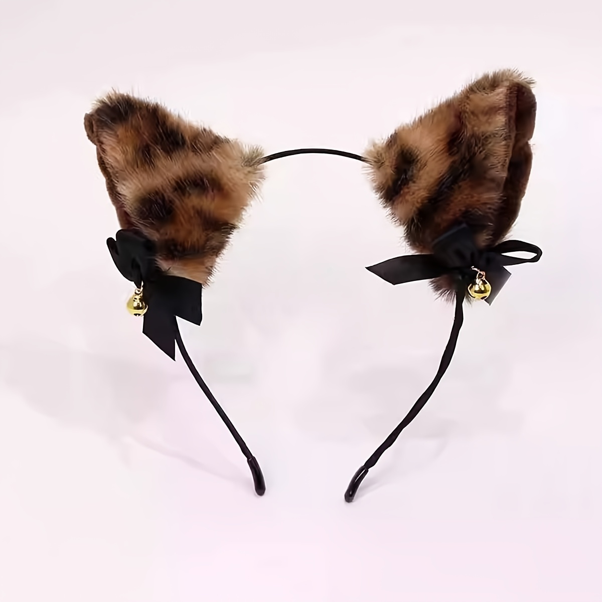 TEMU Nouveau Serre-tête à Oreilles de Chat à Imprimé Léopard pour Femme, Joli Pincement à Cheveux COS en Peluche à Oreilles , Serre-tête Décoratif