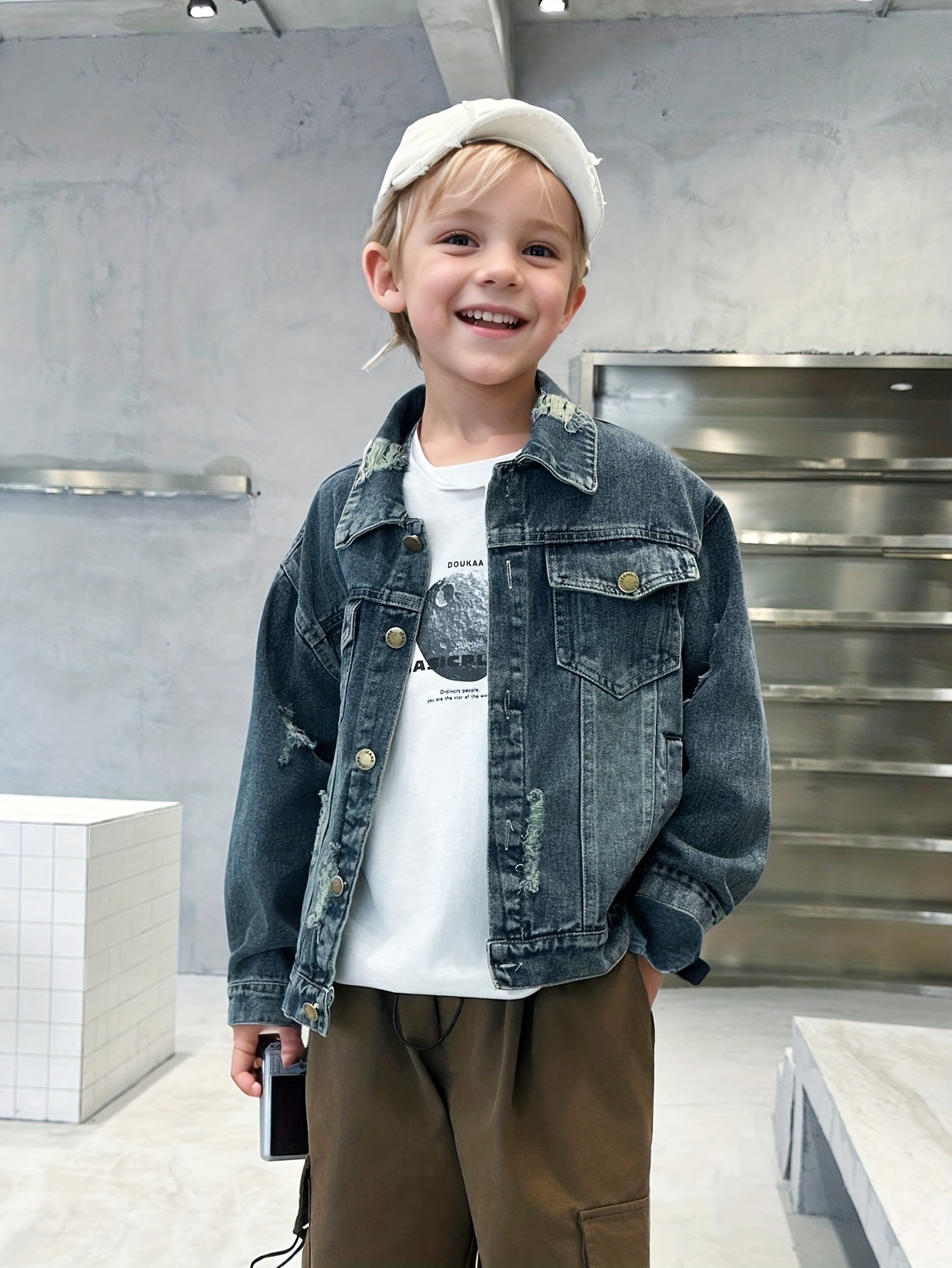 boys denim jacket sold on Temu Canada