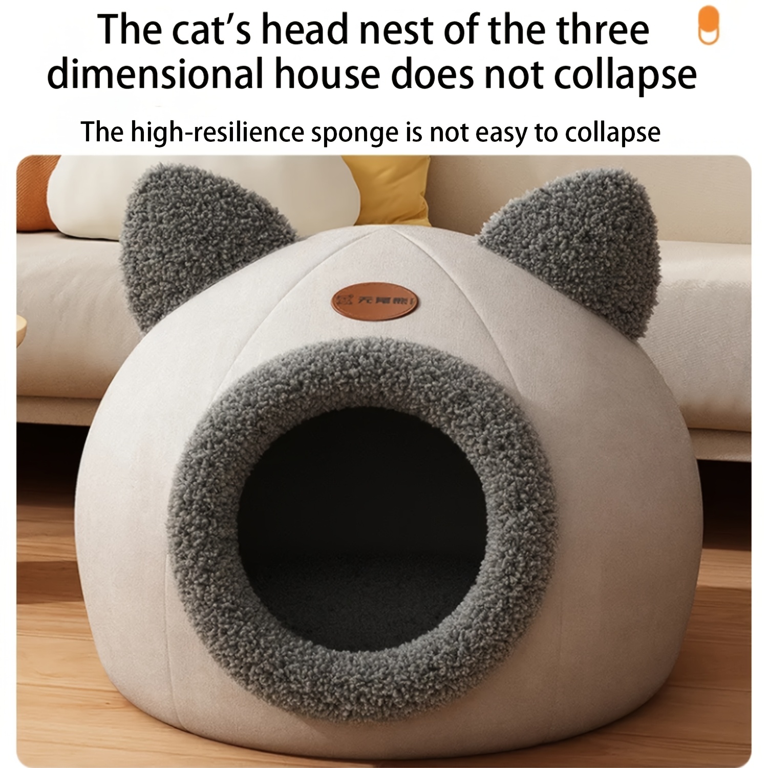 1pc contemporary large cat house condo plush polyester fully enclosed luxury villa removable assembled with   for pet cats Product details 4