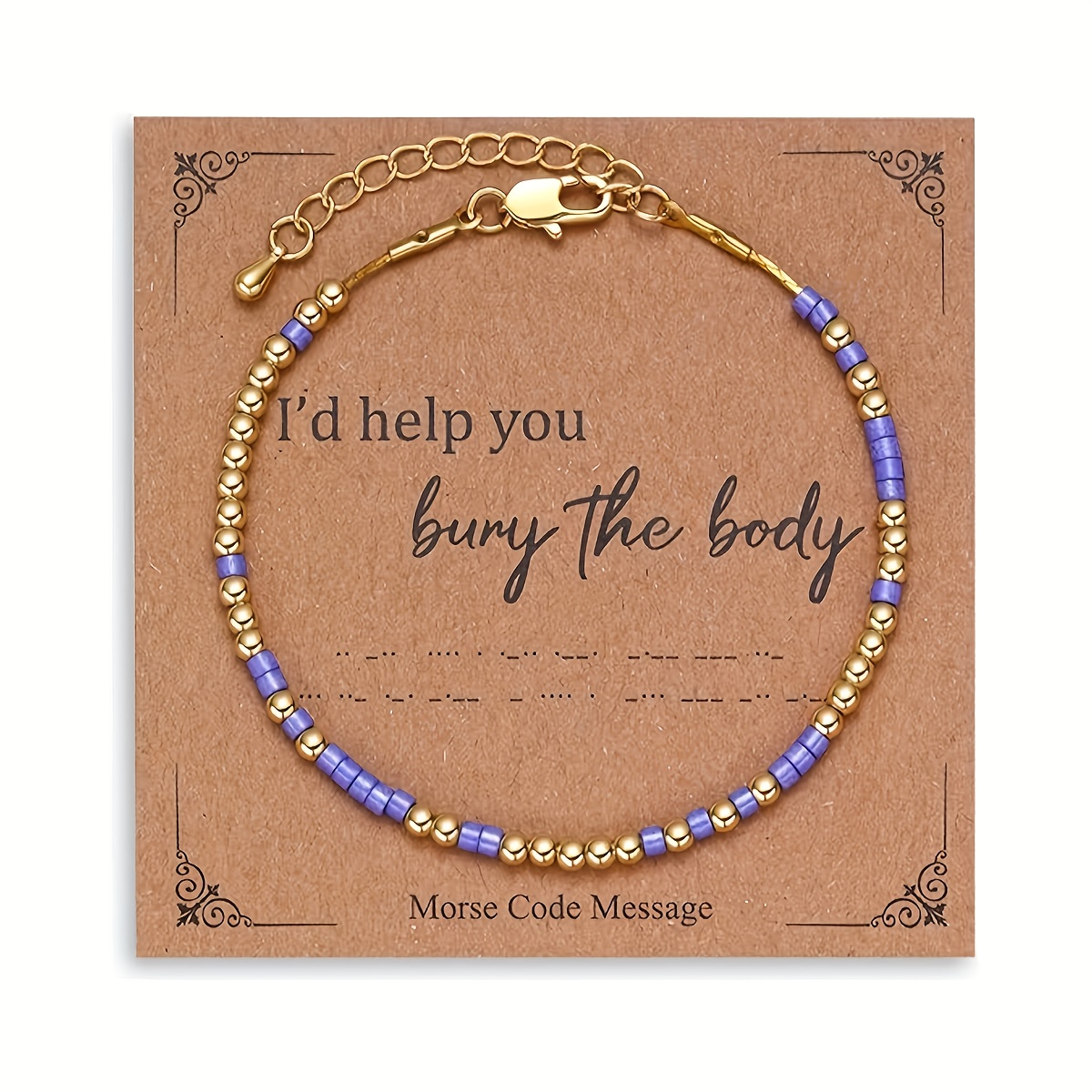 TEMU Code Friendship, Couple Bracelet: The Greeting Card Says Bury The Body, It Can Your Friendship Or Love, Perfect For Christmas, Gift- Season Want