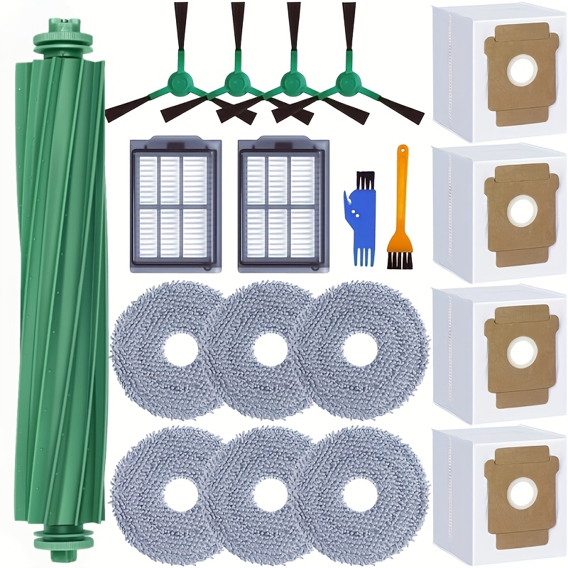 TEMU The 19pcs Accessory Kit Is Suitable For The Roomba Plus 405/505 Combination Robot Vacuum Cleaner. The Replacement Parts 1 Main Brush, 4 Dust