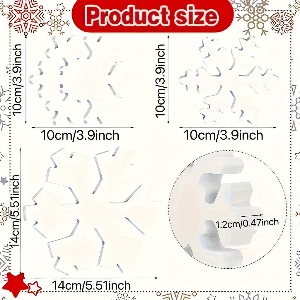 Image of Set Of 3 Wooden Snowflake Decorations For Winter, Perfect For Table Displays In A Farmhouse Style During The Christmas Season