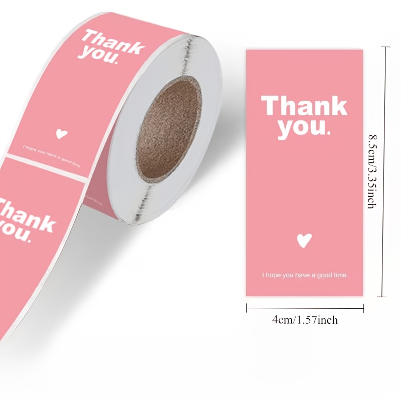 TEMU 20 Adesivi Rosa di Ringraziamento | Adesivi Rettangolari Sigillo per Confezioni Regalo, Etichette Decorative, Scatole Regalo e Scatole per