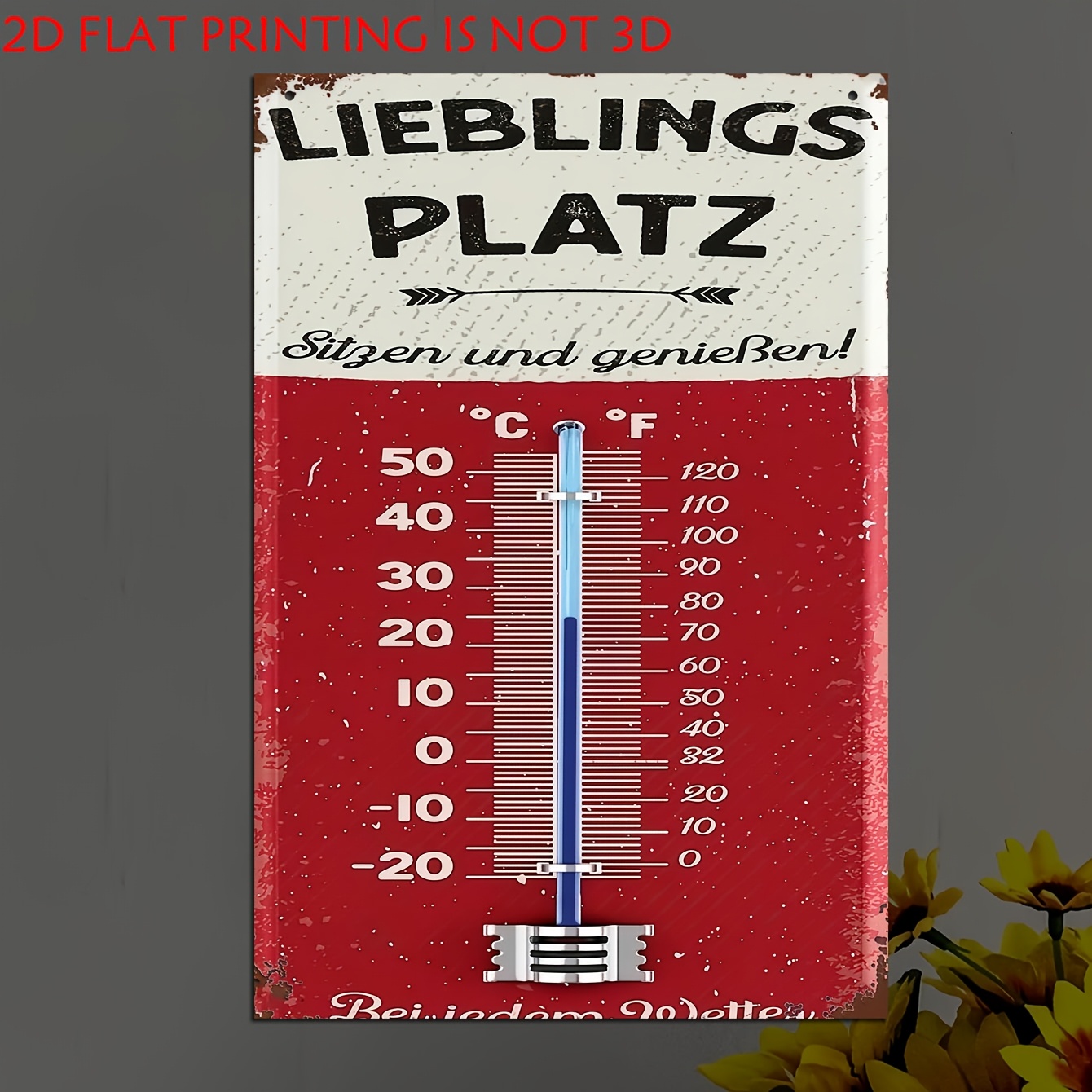 Image of 2d Flat, 1pc Wooden Decorative Sign And Plaque, Vintage German Thermometer Wall Art, Suitable For Room, Kitchen, Living Room, Indoor And Outdoor Decor, Ideal Holiday Gift