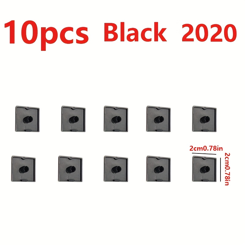 Image of Set Of 10 3d Printer Components, Plastic End Caps For 2020 Profile Extrusion Cover Plates