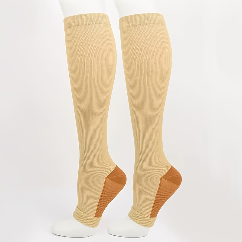 TEMU 1 /3 di calze a compressione con ioni di rame per , adatte per , ciclismo, escursionismo - Calze di supporto a punta con vestibilit� , tessuto ,