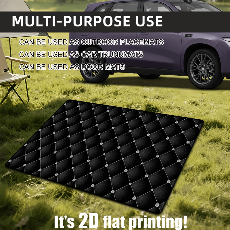 TEMU New Car Trunk Mat With And Rhombus Pattern, Suitable For Trucks And Suv Models. An Ideal Gift And Interior Decoration Mat Featuring A ,