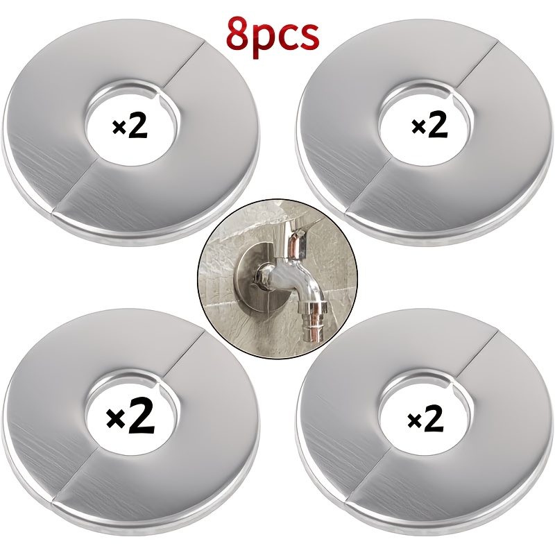 TEMU Set da 8 decorative per rubinetto, progettate per nascondere aperture a parete per rubinetti, tubi del condizionatore d'aria e di scaldabagni a