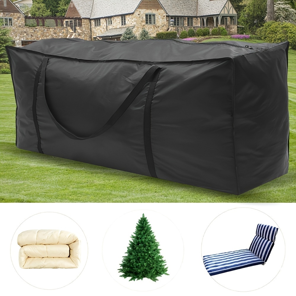 

Extra-large Heavy-duty Storage Bag With Zipper & Handle - Space-saving Organizer For Bedroom, Closet, , And Camping - Oxford Fabric, Black