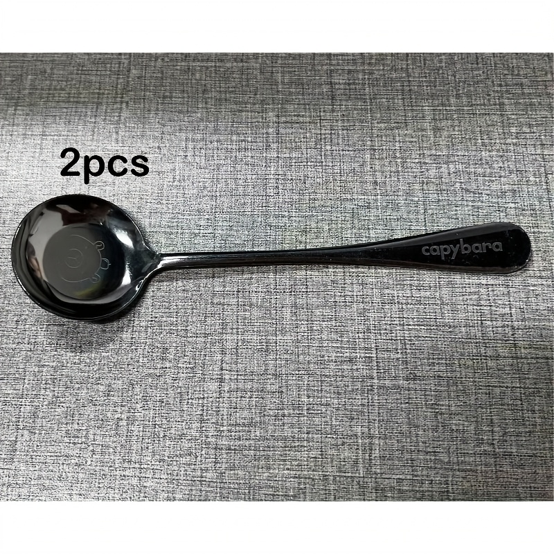 TEMU 2pcs Capybara Stainless Steel Spoon, Kitchen Utensil Additions, Internet Celebrity , Long Handle Thickened Design, Special Spoon For Household