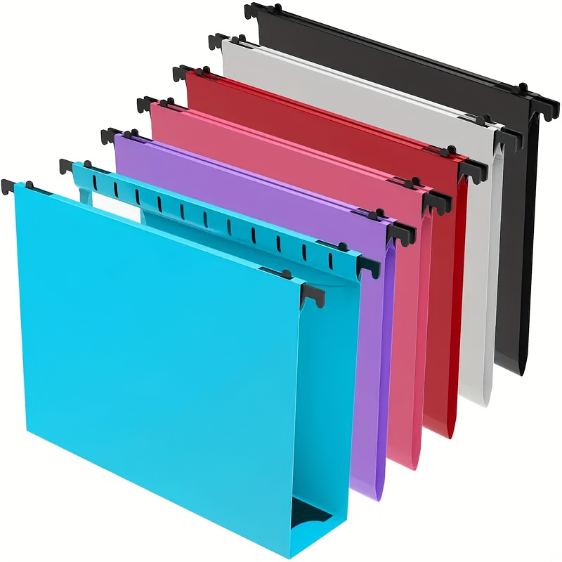 

6pcs Heavy Duty Letter Size Hanging File Folders - Pp Material, Sides For Extra Storage, Reinforced Design For Documents