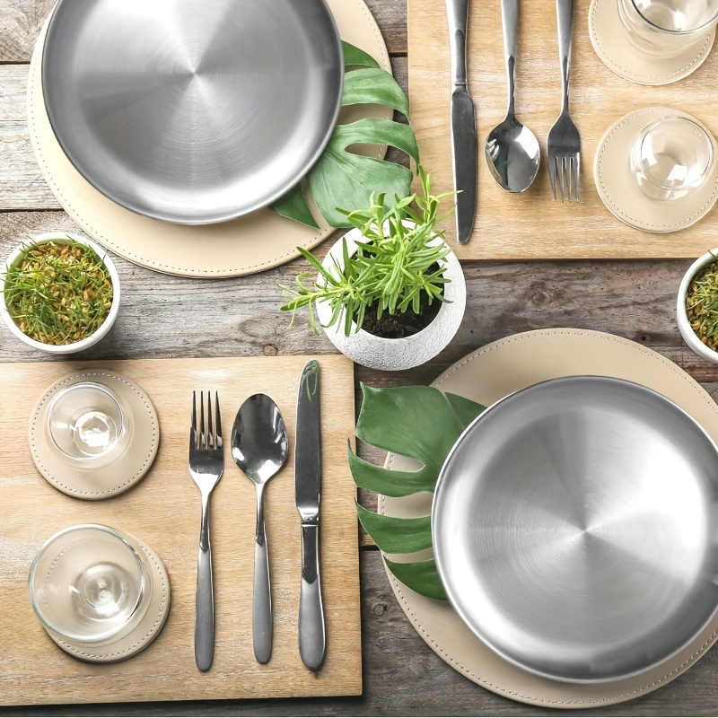 Stainless Steel Outdoor Plate Set S397-2S Camping Plates 8pcs Set