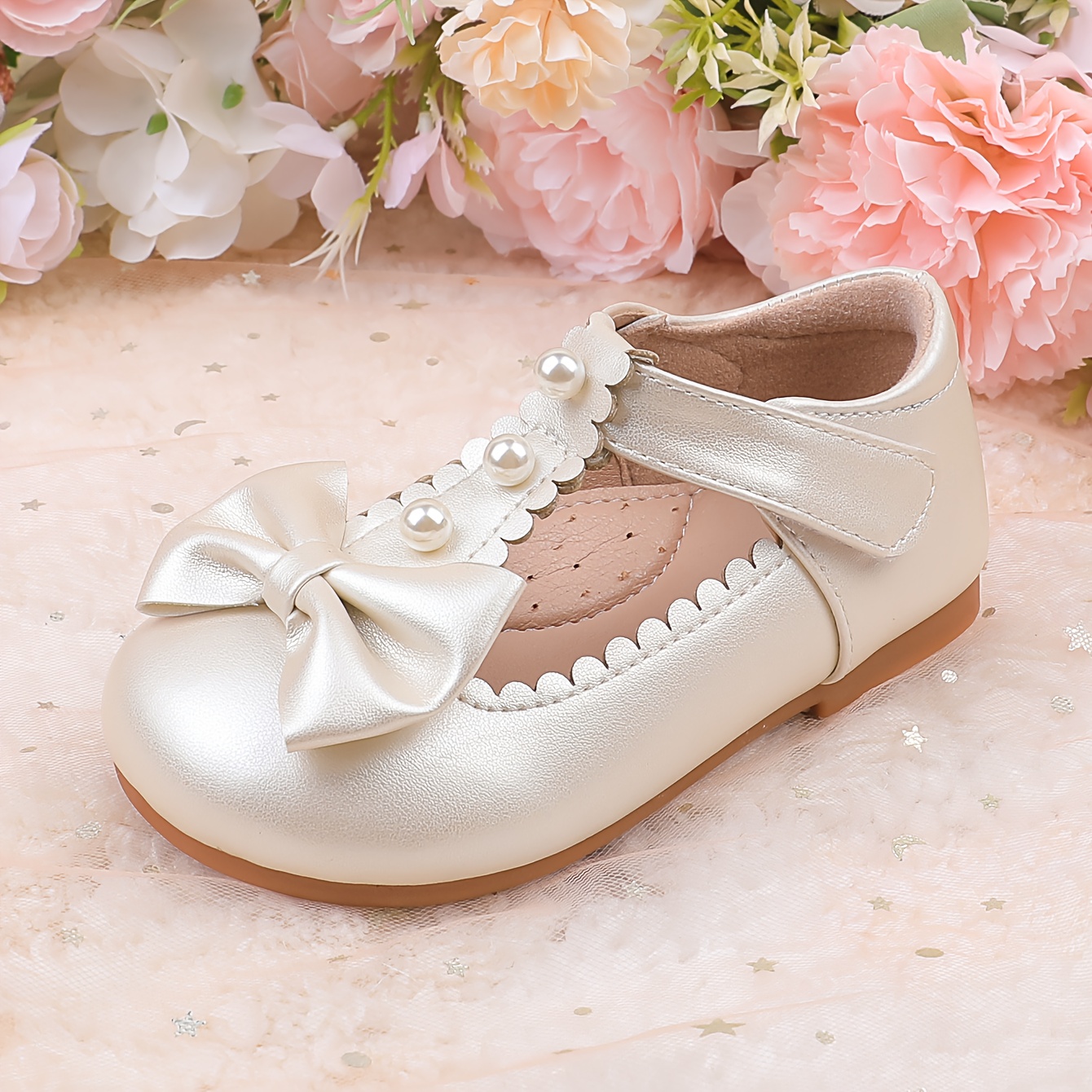 toddler girl winter dress shoes Amazon.com | Toddler Flower Girl Dress Shoes Rhinstones Pearls Mary Jane  Ballet Flats Wedding Party Toddler Dress Shoes for Girls (Beige, 6 Infant)