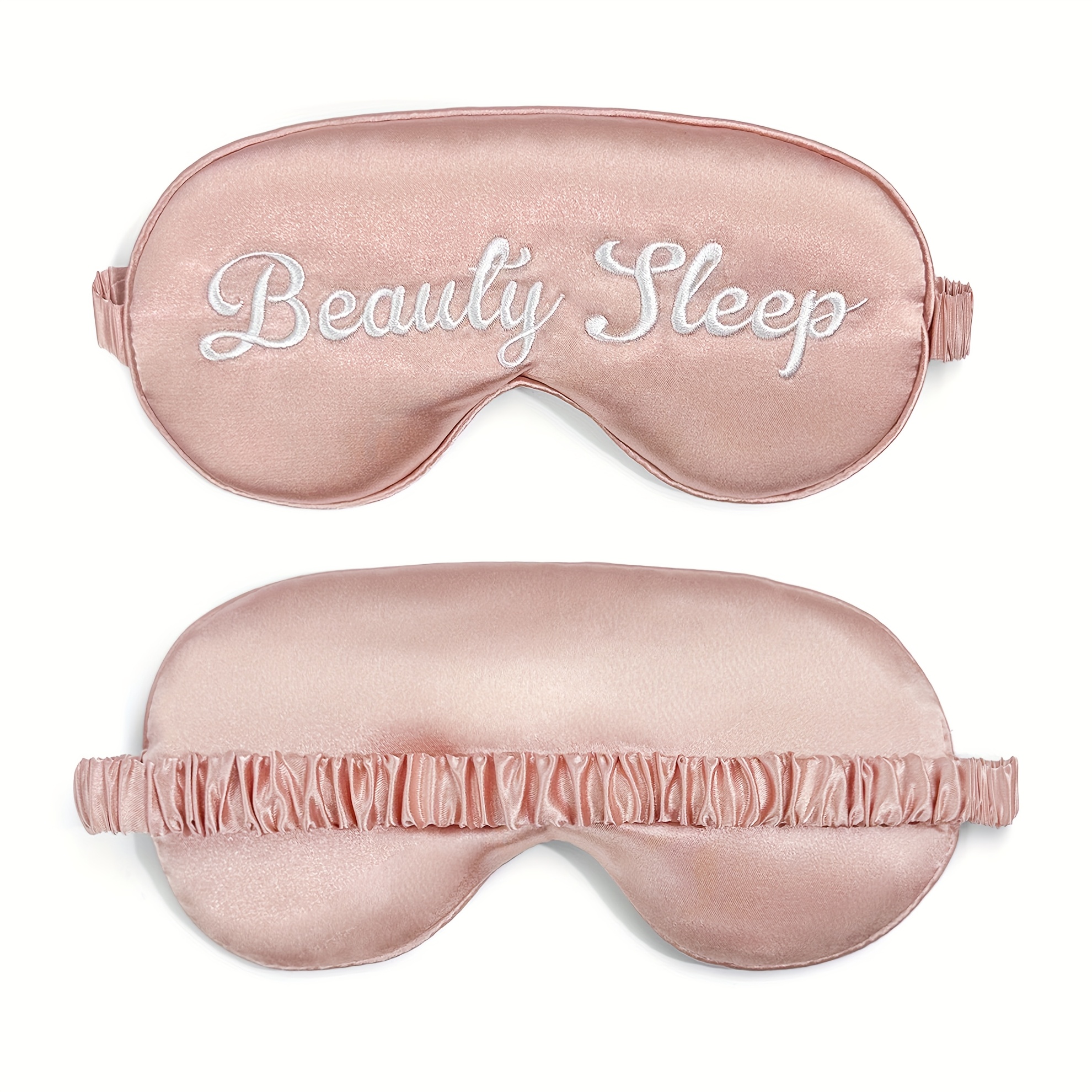 TEMU "" Embroidery Eye Masks With Elastic Strap, Soft Cozy Sleeping Eye Cover Light Blocking Blindfold, For Travel, Aviation Rest, Napping, Yoga