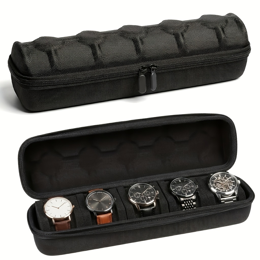 5-Compartment Watch Storage Solution with Cushioned Divider