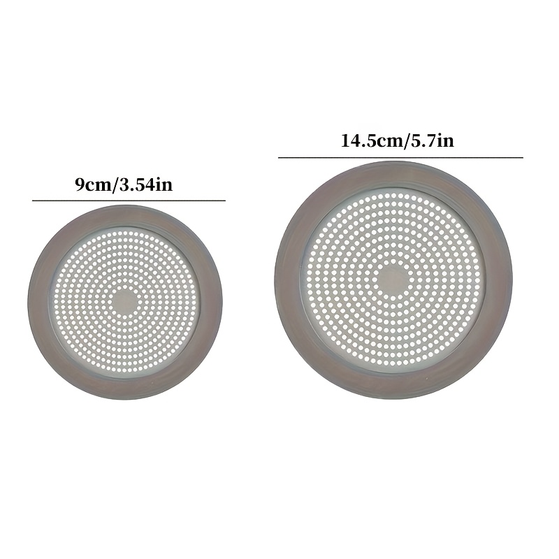 Image of 2pcs Stainless Steel Circular And Square Floor Drain Cover, Hair Catcher, Edge Bathroom Filter, Bathroom And Bathroom Anti Clogging Filter Hair Collector