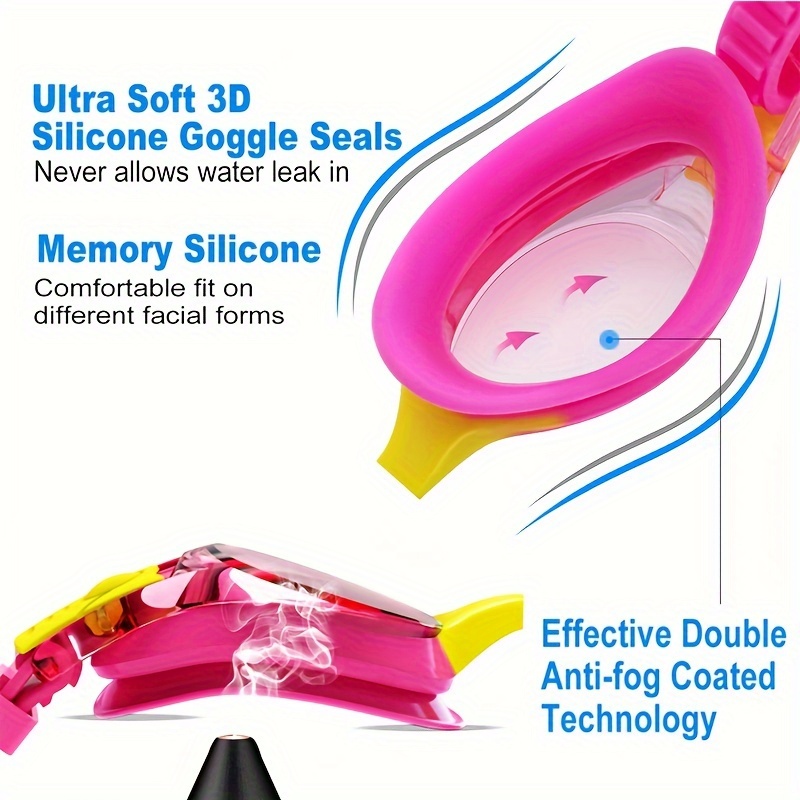 [Anti Fog Swimming Goggles] Anti Fog Clear Vision Swimming Goggles For Kids Youth | Age 3-12 Years Old, No Leaking, Quick Adjustable Strap