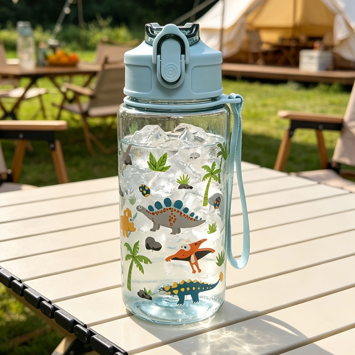 Image of A 500ml Summer Straw Cup, A Cute Cartoon Water Bottle For Back-to-school, Sports, Outdoor, And Home Use, Suitable For Camping As A Portable Cup