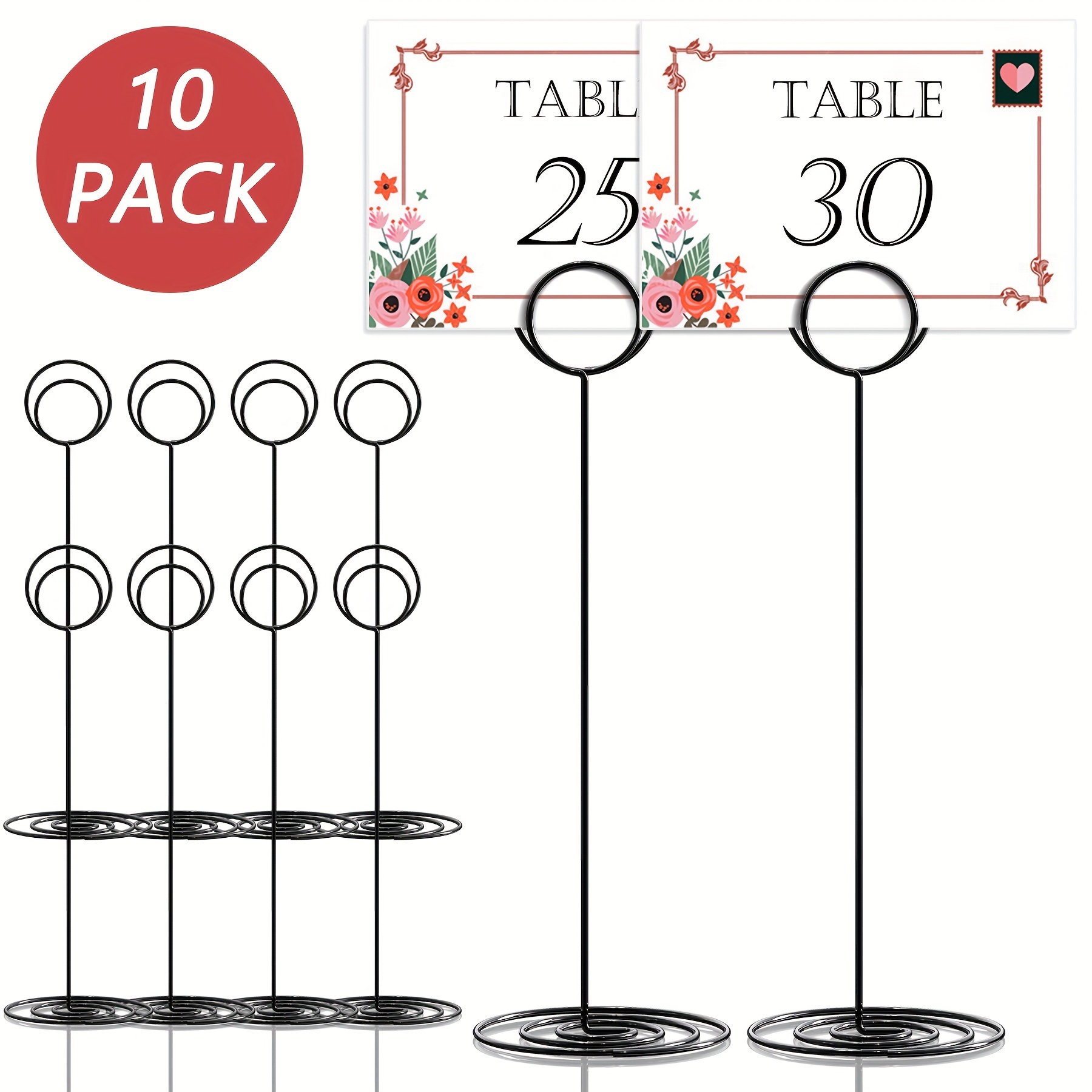 

10pcs 8.75 Inch/22 Cm Tall Table Number Holders - Black Place Card Holder Table Number Stands Photo Holders For Wedding Party Graduation Reception Restaurant Home Centerpiece Decorations Office Memo