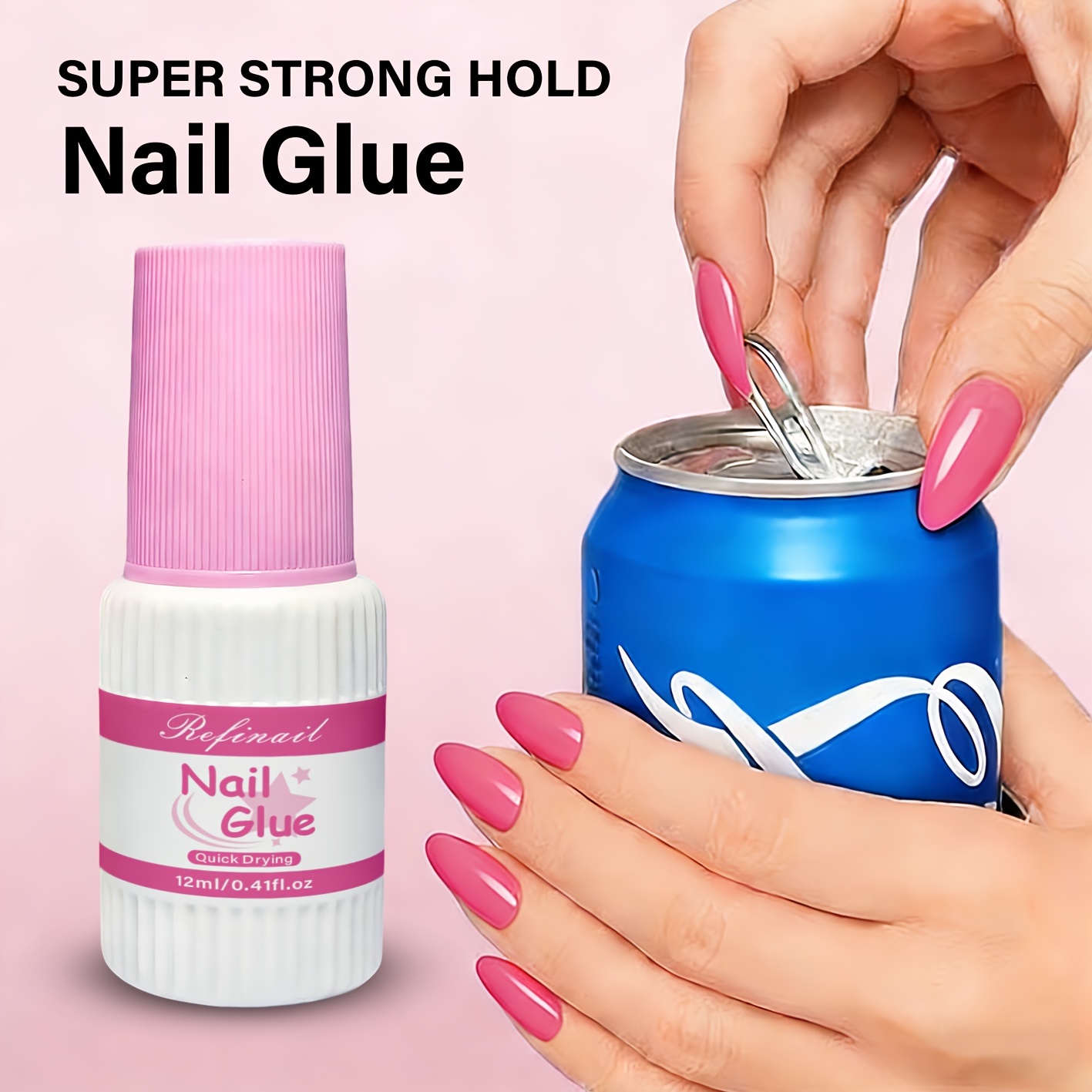 12ml brush style nail   with super strong   and quick drying   can still   firm when washing hands dishes typing and exercising   designed specifically for press on nail art nail art patches and decorations